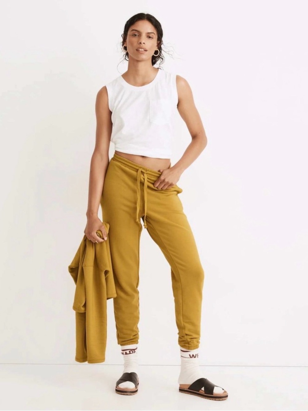 Madewell MWL Superbrushed Easygoing Sweatpants Bronzed Lichen -Medium